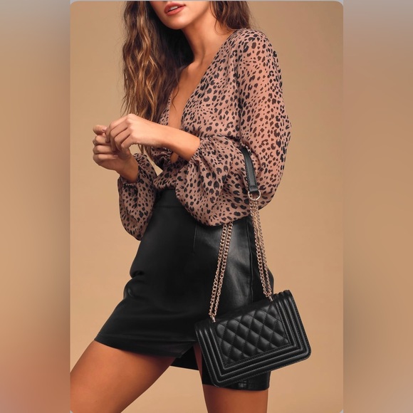 Lulus Having A Moment Taupe Leopard Print Balloon
Sleeve Top - Picture 2 of 9